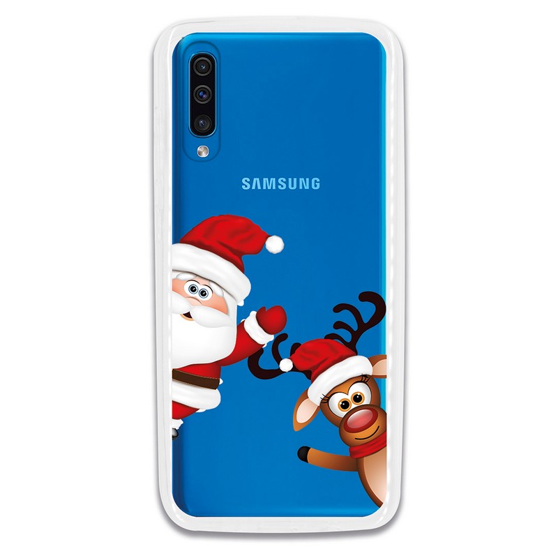 Be Unique Funda Gel Santa Claus Asomado para Samsung Galaxy A70