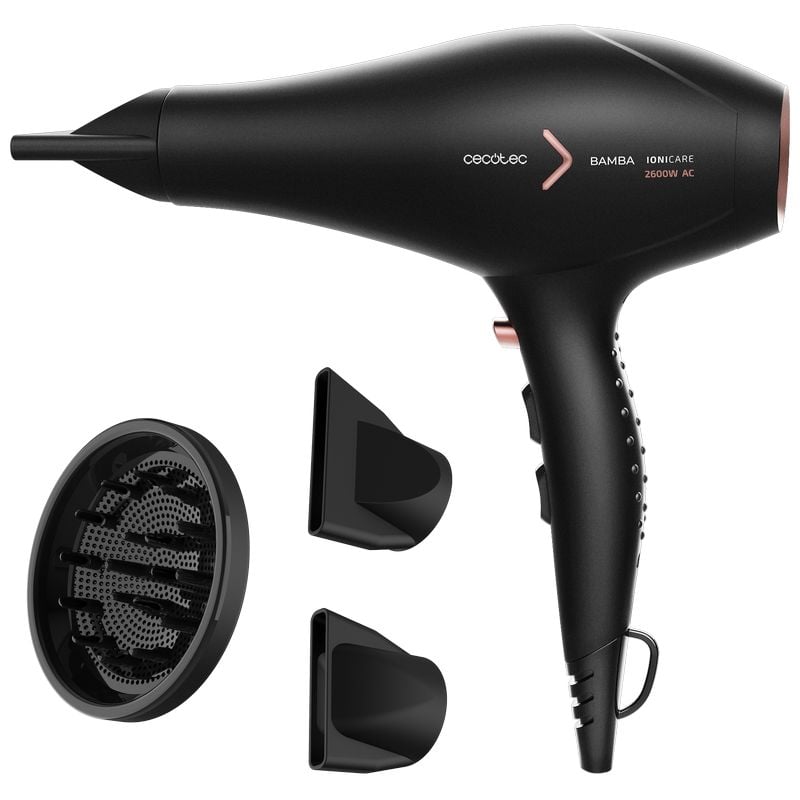 Cecotec Secador de Pelo Iónico Bamba IoniCare 5200 Aura Black