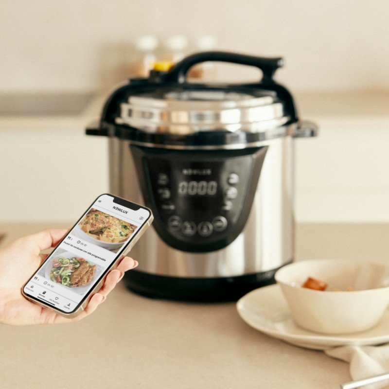 Olla A Presión Eléctrica NEWLUX Chef Pot V170 - 6L, 15 Funciones, Programable (1000W, Antiadherente)