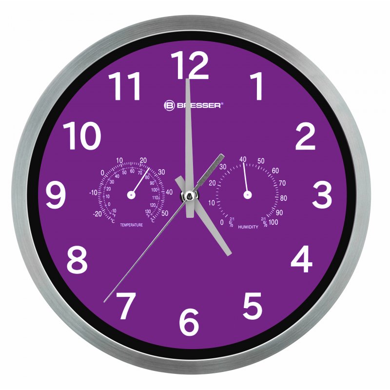 Bresser MyTime DCF Estación Meteorológica Analógica de Pared Morado