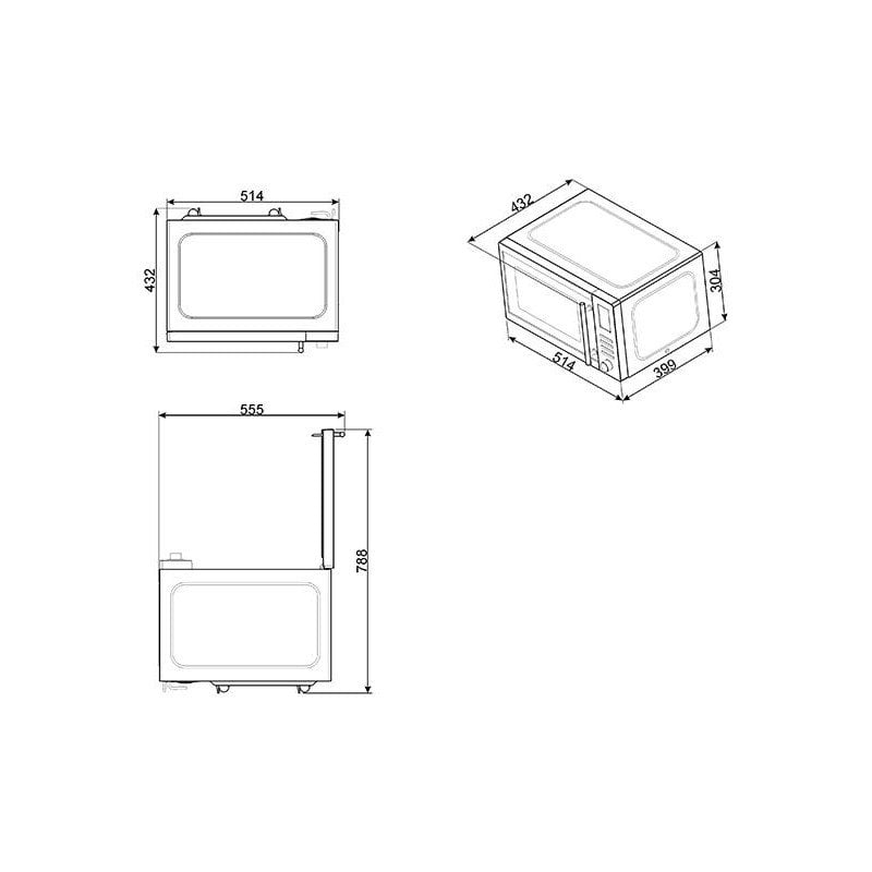 Smeg MOE25X Microondas con Grill 25L 900W Inox