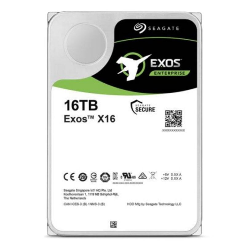 Disque Dur Seagate Exos X16 16TB HDD 7200rpm SATA 6Gb/s 256MB Cache