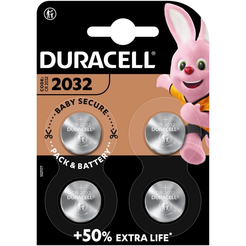 Image of Confezione da 4 batterie a bottone al litio Duracell CR2032