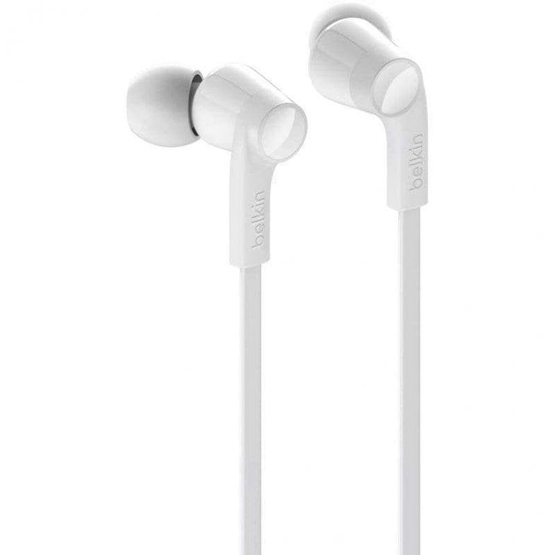 Écouteurs Belkin Rockstar USB-C Blancs avec Micro antibruit et Résistance à la transpiration