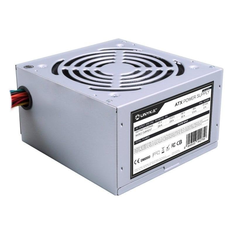 UNYKAch ATX 500W unidad de fuente de alimentación 20+4 pin ATX Plata - Imagen 2