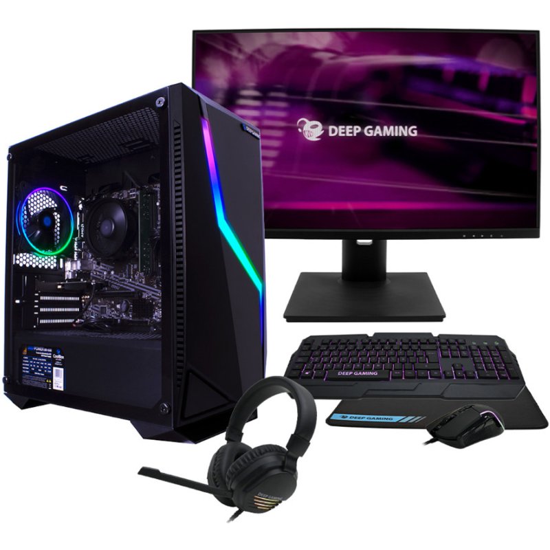 CoolBox Deep Gaming AMD Ryzen 7 5700G/32GB/1TB SSD + Monitor 24" Regulable + Setup Gamer
