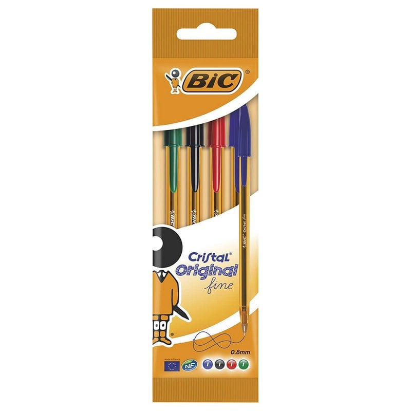 Pack 5 bolígrafos Bic Crsiatl Original azul 802052