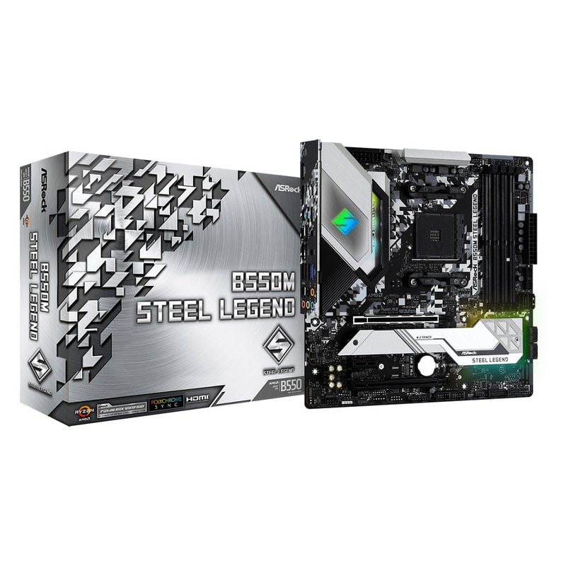 Légende de l'acier Asrock B550M video