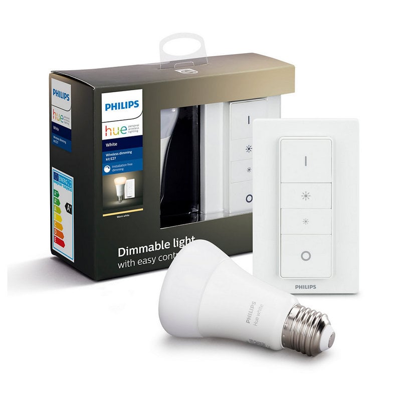 Philips Hue White Mando + Bombilla LED E27 9W Blanco Cálido Reacondicionado