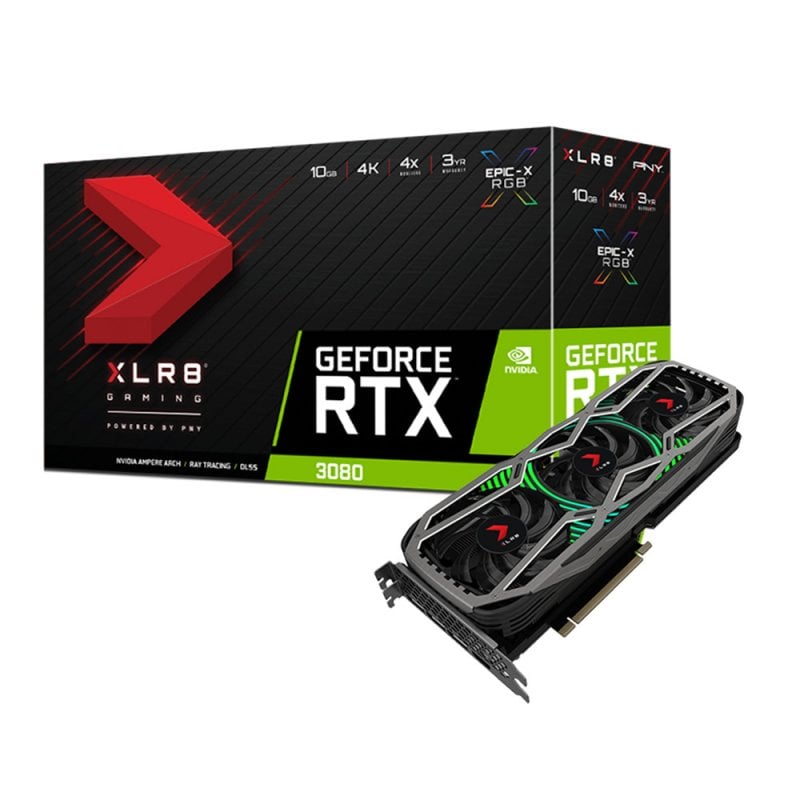 PNY GeForce RTX 3080 XLR8 Gaming REVEL EPIC-X RGB Triple Fan Edition 10GB GDDR6X PNY GeForce RTX 3080 XLR8 Gaming REVEL EPIC-X RGB Triple Fan Edition 10GB GDDR6X