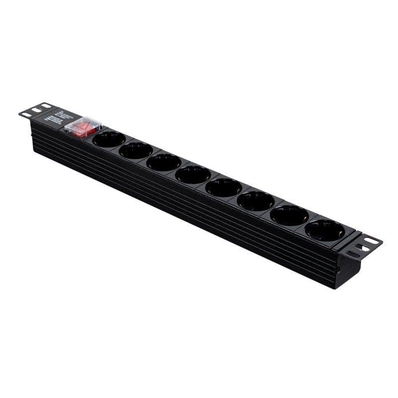 Aiten Data Regleta 8 Tomas Schuko para Armario Rack 19" 1U con Interruptor On/Off y Tapa de Seguridad - Imagen 2