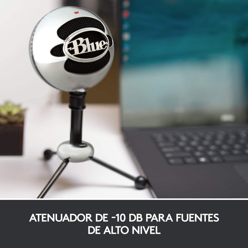 Microphone USB Blue Snowball - Pour Enregistrement, Streaming, Podcast - 2 Capsules Cardioïde/omnidirectionnel - 3