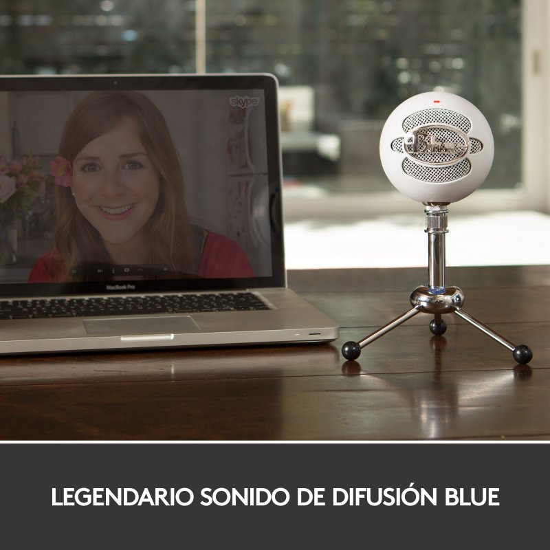 Blue Snowball iCE Plug'n Play Micrófono USB para grabar | Streaming, podcasting, gaming en PC y Mac con cápsula de condensador cardioide, tripié ajustable y USB - Blanco