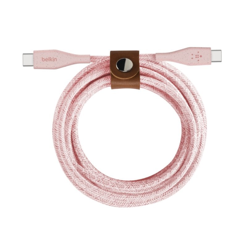 Image of Cavo di ricarica rapida Belkin Boost Charge da USB-C a USB-C con cinturino da 1,2 m Rosa