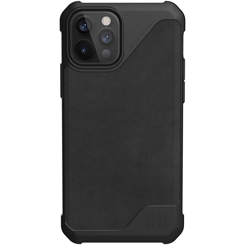 Image of Custodia nera UAG Metropolis LT LTHR ARMR BLACK per iPhone 12/12 Pro