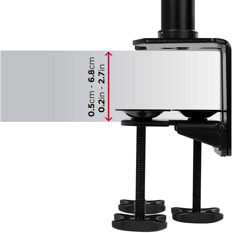 Support 4 écrans Duronic DM454 - Bras Articulés VESA 75/100 - Pince Bureau 5-68 Mm - Inclinaison -90°/+45° Rotation 360°