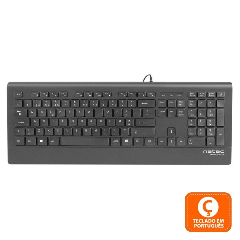Natec Barracuda Slim Teclado Negro Layout (PT)