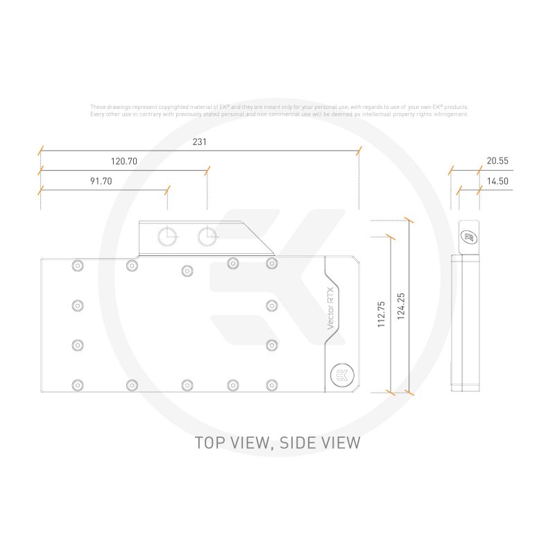 EK-QUANTUM VECTOR TRINITY BACKPLATE Per RTX 3080/3090 - Nero