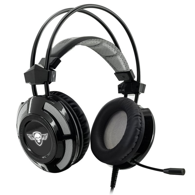 Soporte Auriculares Gaming Con Luz RGB - 2 Puertos USB, Base Antideslizante, 250 Mm, Negro