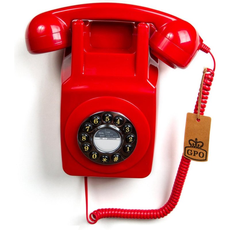 Image of GPO 746 Telefono fisso da parete retrò rosso