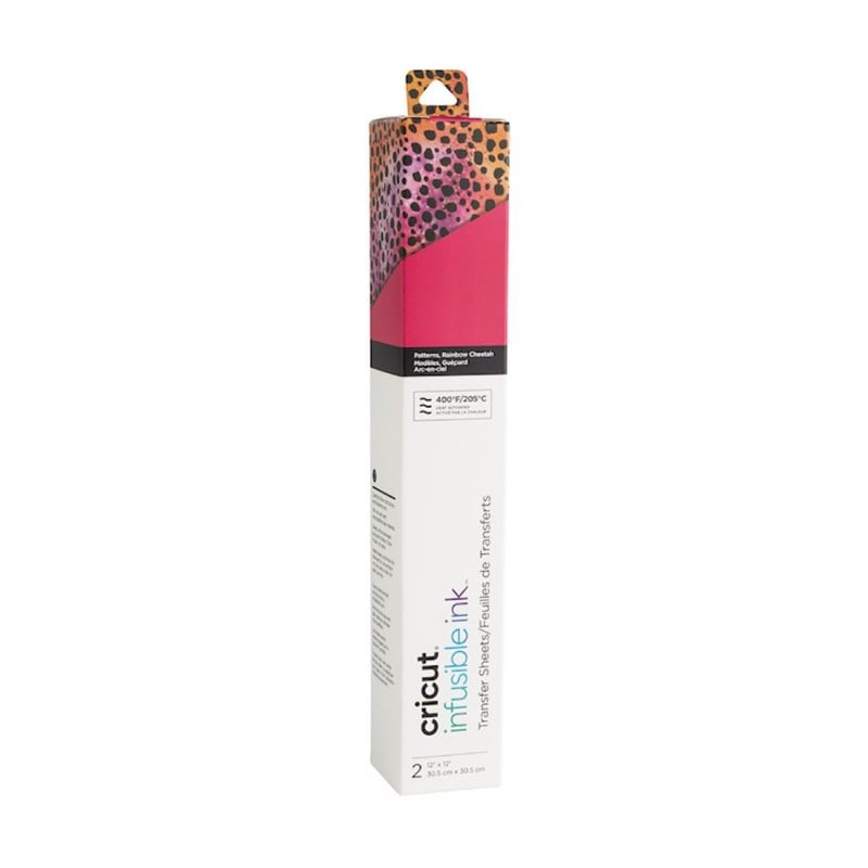 Cricut Infusible Ink Pack 2 Hojas de Transferencia Infusible Rainbow Cheetah