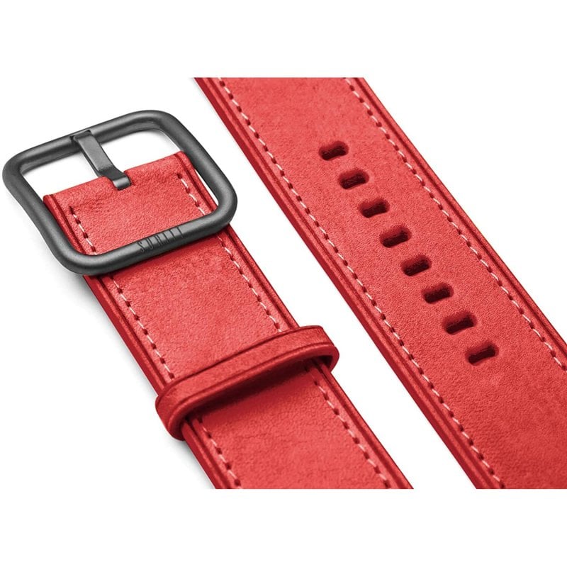 Suritt Rio Correa de Piel/Cuero Rojo con Adaptadores Negros para