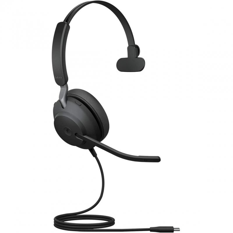 Image of Jabra Evolve2 40, MS Mono Auricolare Cablato A Padiglione Ufficio USB tipo-C Nero