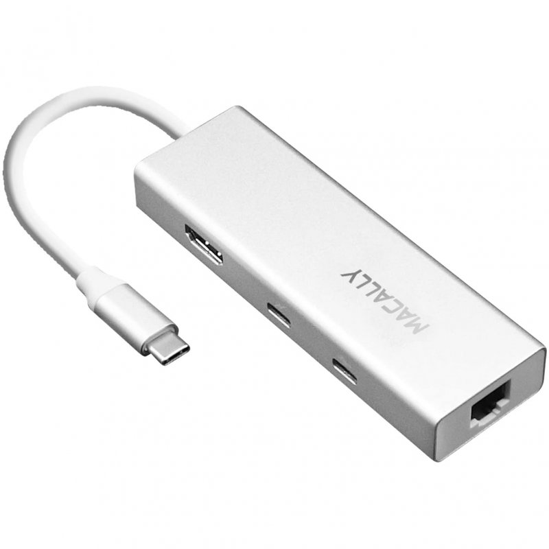 MacAlly 7PORTHUB – Hub USB 2.0 Ultra Sottile A 7 Porte Con Alimentatore AC, Collega Tutte Le Tue Periferiche Al Computer