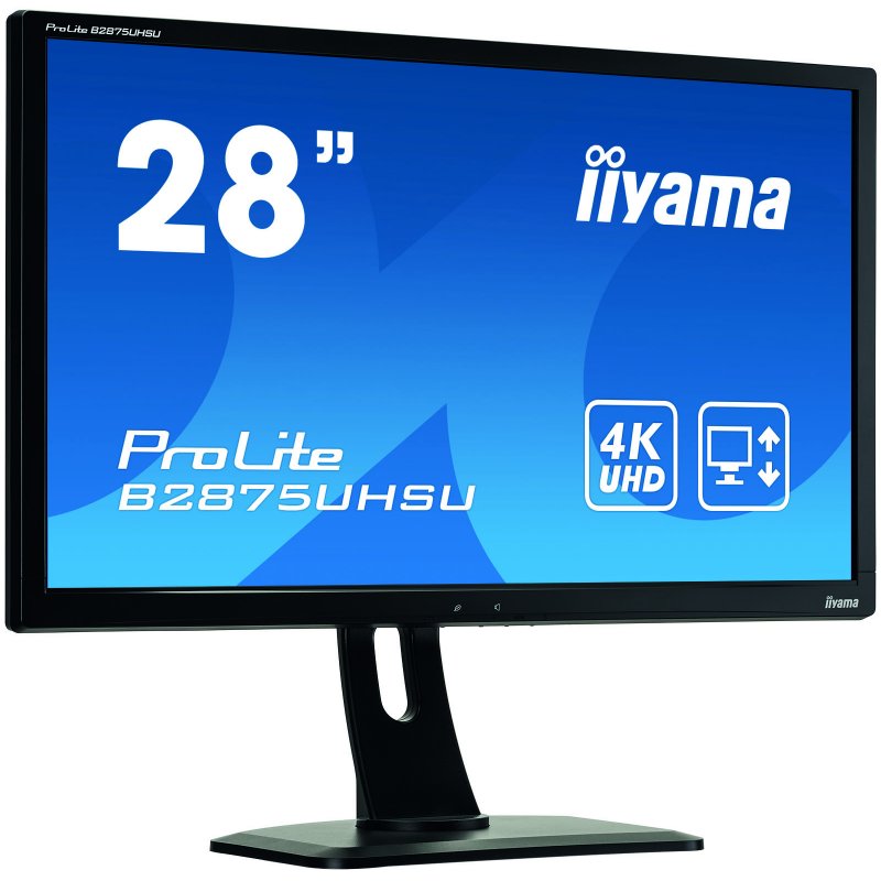 Iiyama Noir Prolite B2875uhsu-B1 - Écran Led - 28" - 3840 X 2160 4K Uhd (2160P) @ 60 Hz - Tn - 300 Cd/M² - 1000:1 - 1 Ms - Hdmi, Dvi, Displayport, Vga - Haut-Parleurs - Image 4