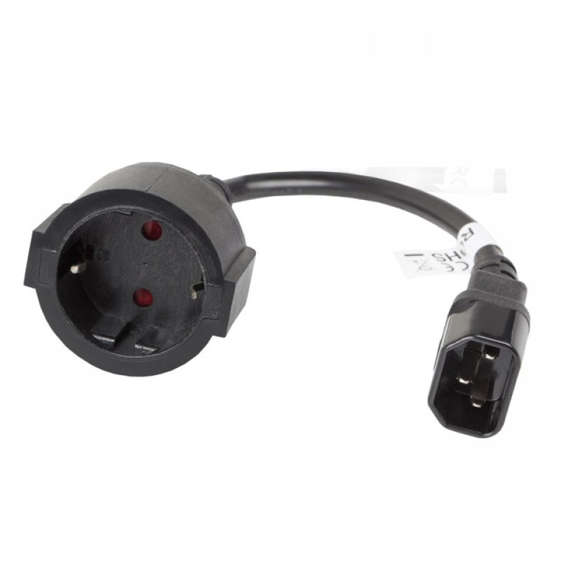 Prolunga Cavo Alimentazione Lanberg IEC 320 C14 A Schuko – 0,2m, 10A, Nero