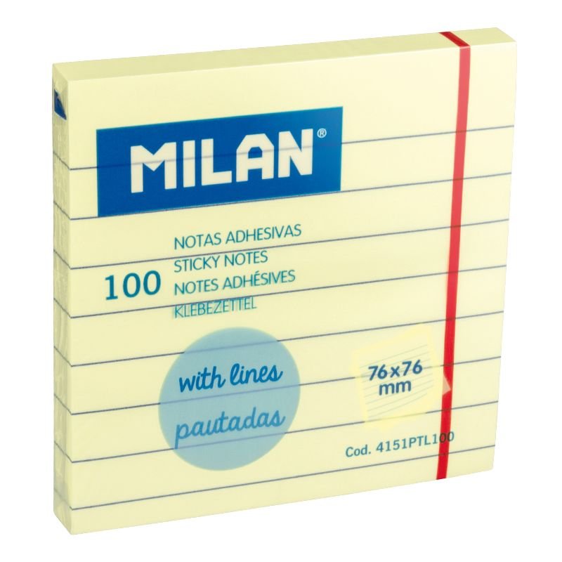 Image of Milan 4151PTL100 foglietti adesivi 7,6x7,6 cm giallo 100 fogli