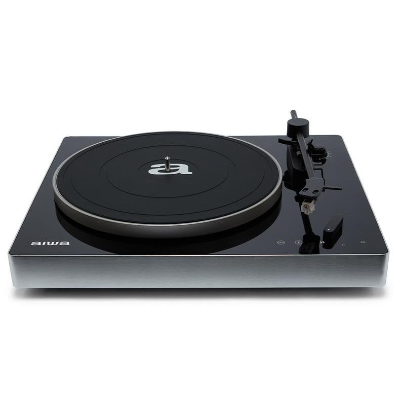 Tocadiscos Aiwa APX-680BT Bluetooth USB tracción por correa negro
