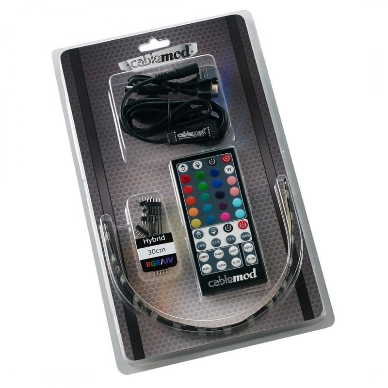 CableMod WideBeam Hybrid Kit Tira LED RGB/UV 30cm