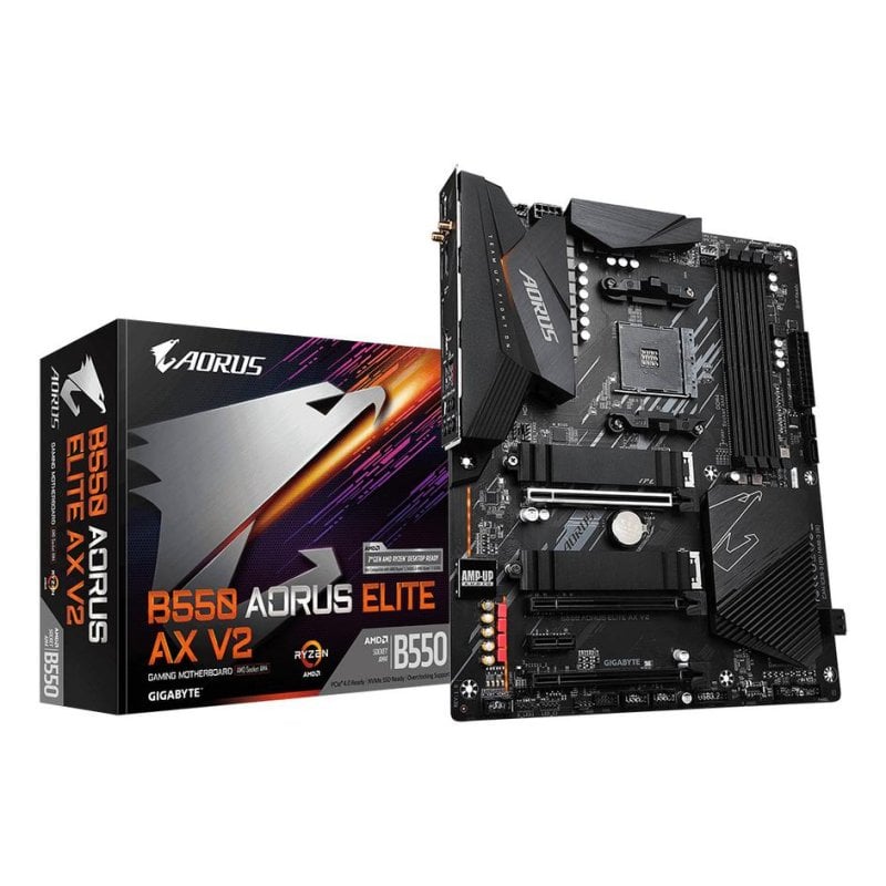 Motherboard Gigabyte B550 AORUS ELITE AX V2 AMD B550 AM4 DDR4 ATX WiFi 6E RGB