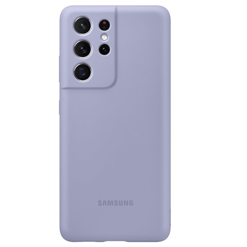 Samsung Silicone Cover Funda Violeta para Samsung Galaxy S21 Ultra