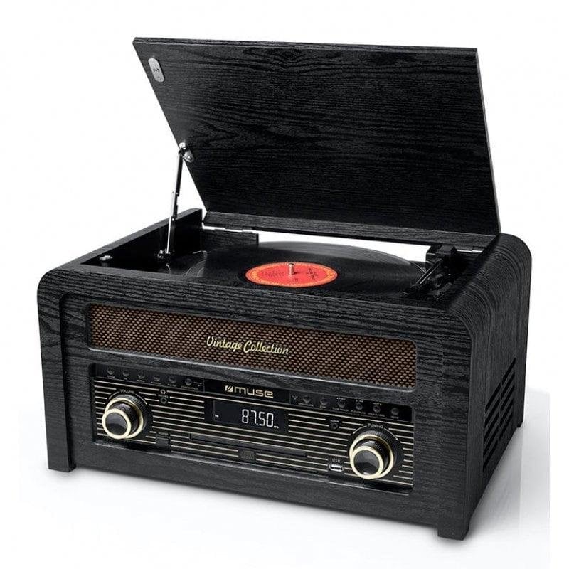 Tocadiscos Muse MT-115 W 20W Bluetooth USB Riemenaandrijving CD FM Hout