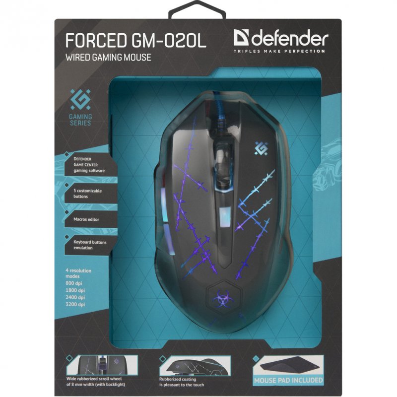 Defender Forced GM-020L 5 Ratón Gaming 3200DPI Negro | PcComponentes.com