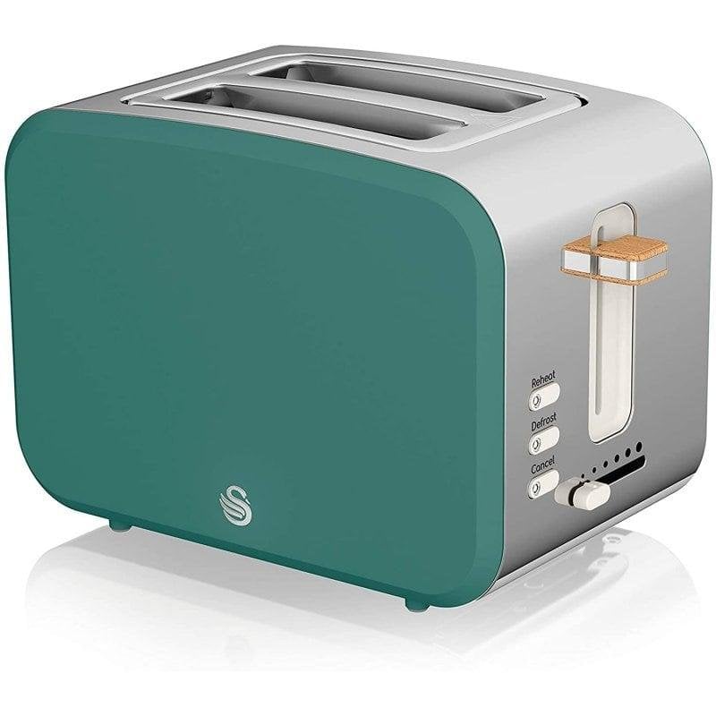 Swan Nordic broodrooster 2 brede sleuven 900 W 6 bruiningsstanden groen