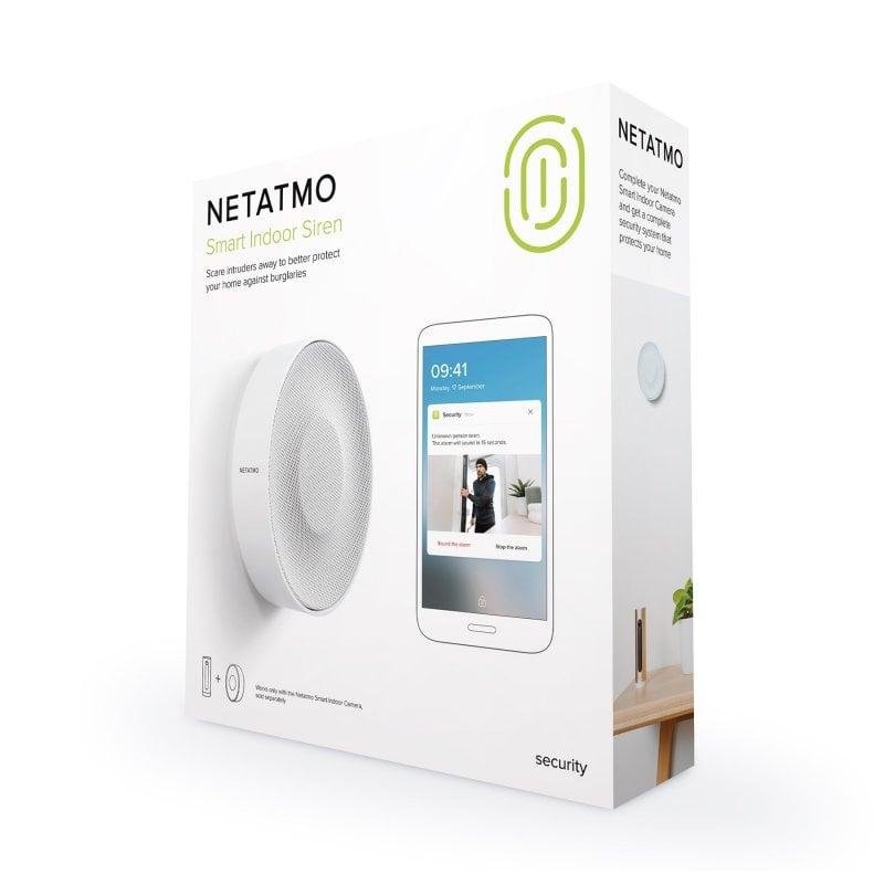 Sirena Intelligente Netatmo Per Interni - 110 DB, Wi-Fi, Senza Abbonamento, Attivazione Automatica Con Telecamera