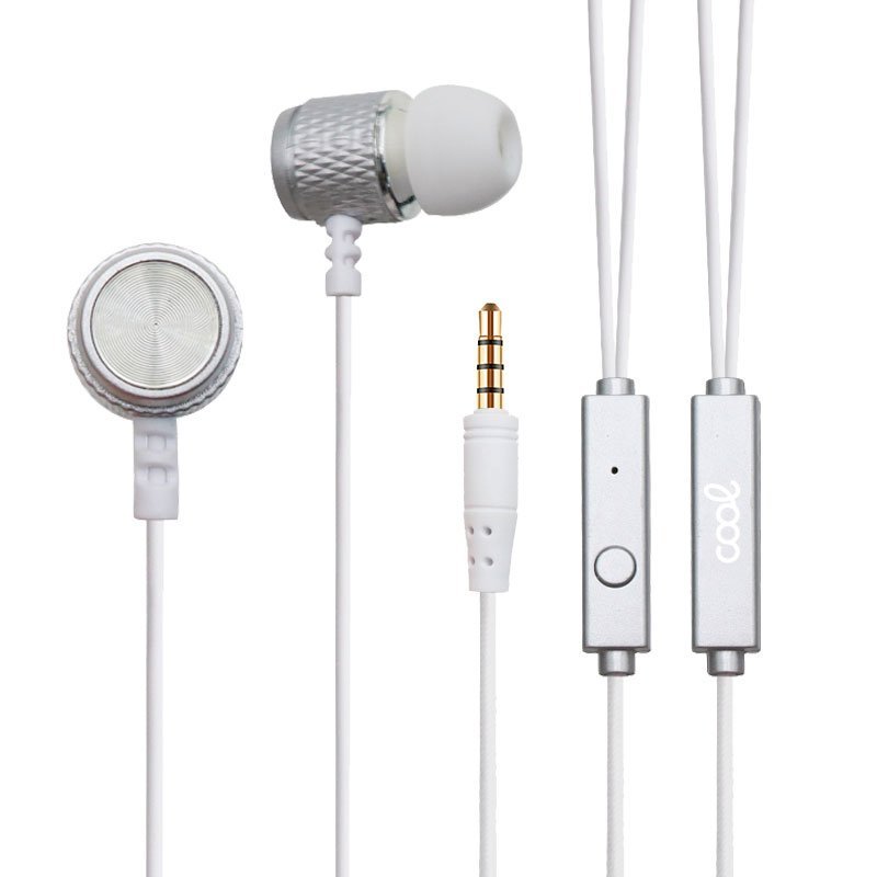 Fantastiche cuffie stereo metalliche da 3,5 mm con microfono color argento video