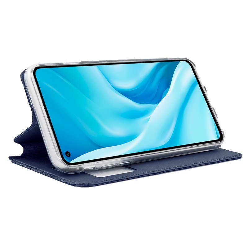 Custodia Per Xiaomi Mi 11 Lite (2021) Con Texture In Fibra Di Carbonio - TPU Morbido, Anti-impronte, Blu.