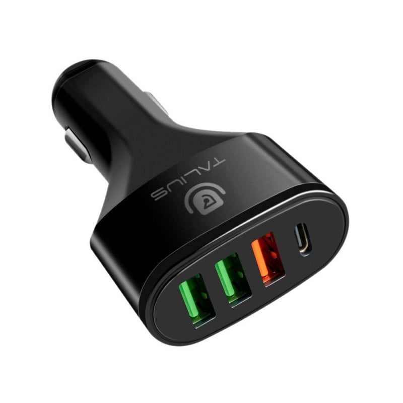 Talius PWA-4012 Cargador de Coche 3xUSB/USB-C Negro