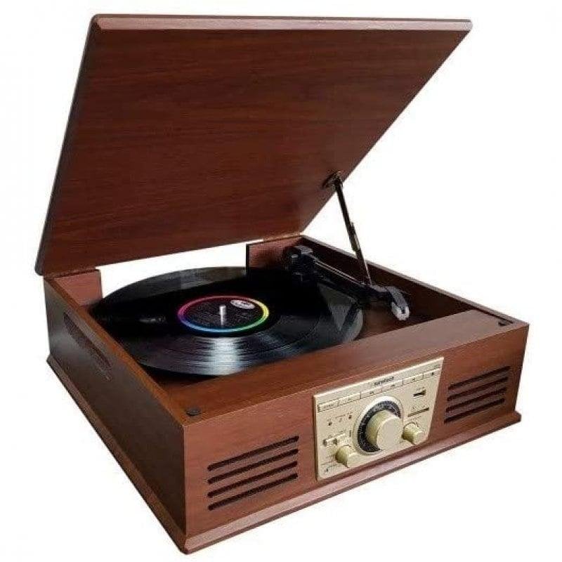Tocadiscos Sunstech PXR32WD 4W Bluetooth USB SD Tracción Correa Madera