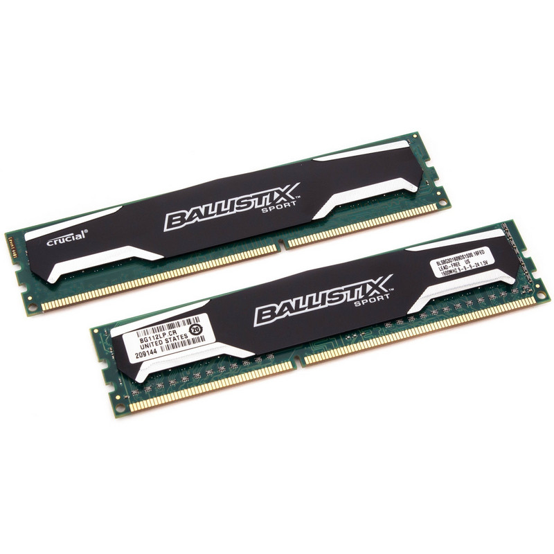 8gb Crucial Ballistix Sport Ddr3 1600 Dimm Cl9 Dual Kit Crucial Ballistix Sport DDR3 1600 PC3-12800 8GB 2x4GB CL9