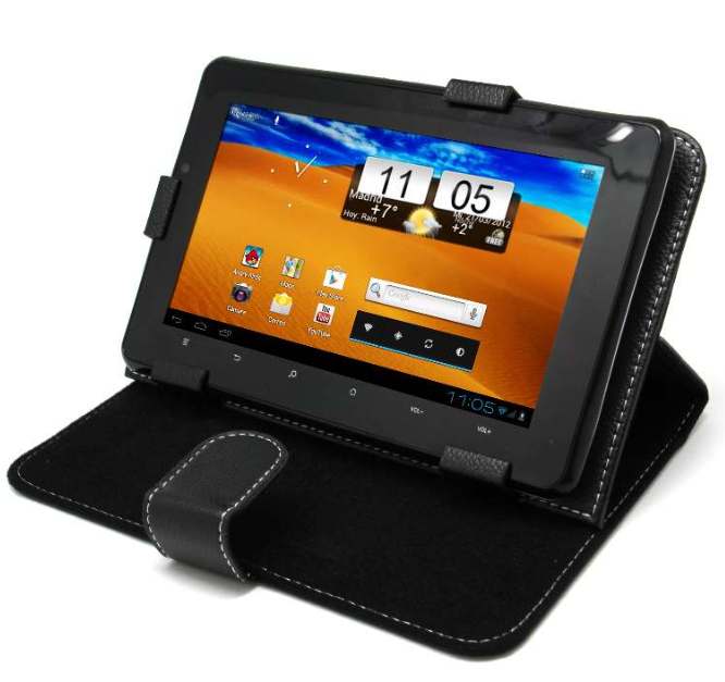 Funda Universal Negra para Tablet PC 7" con soporte