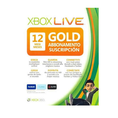 Tarjeta Prepago Xbox 360 Live Gold 12 meses