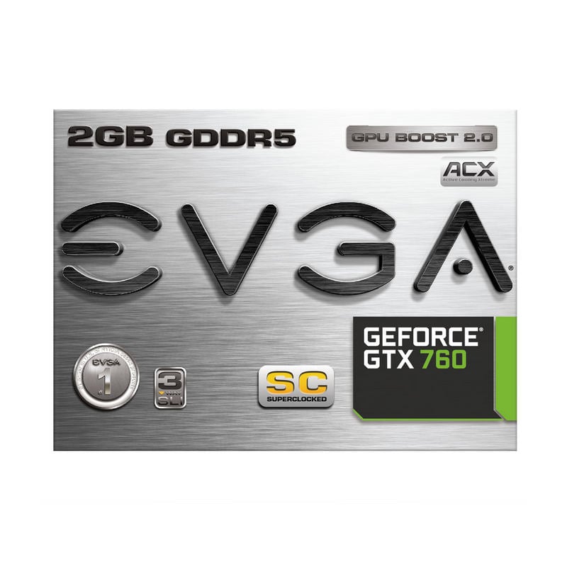 EVGA GeForce GTX 760 SuperClocked ACX 2GB GDDR5 EVGA GeForce GTX 760 Superclocked ACX Tarjeta gráfica