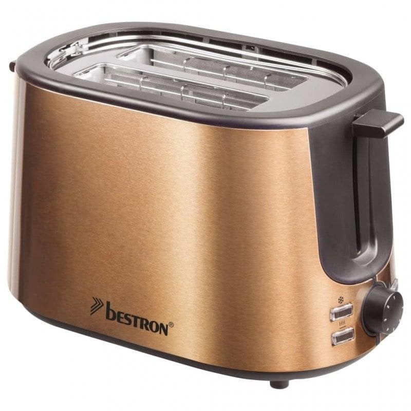 Toaster Bestron ATS1000CO 2 Schlitze 1000 W 7 Bräunungsstufen Krümelschublade Kupfer