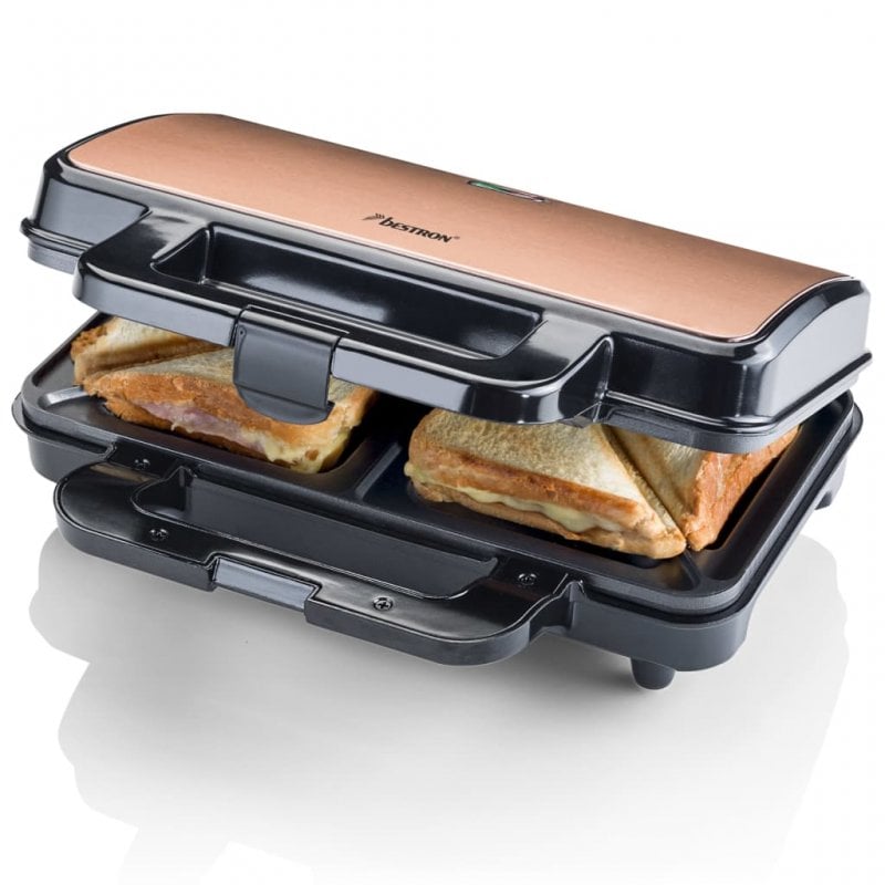 Appareil à Croque-Monsieur Bestron ASM90XLCO – 900W, Cuivre, Antiadhésif