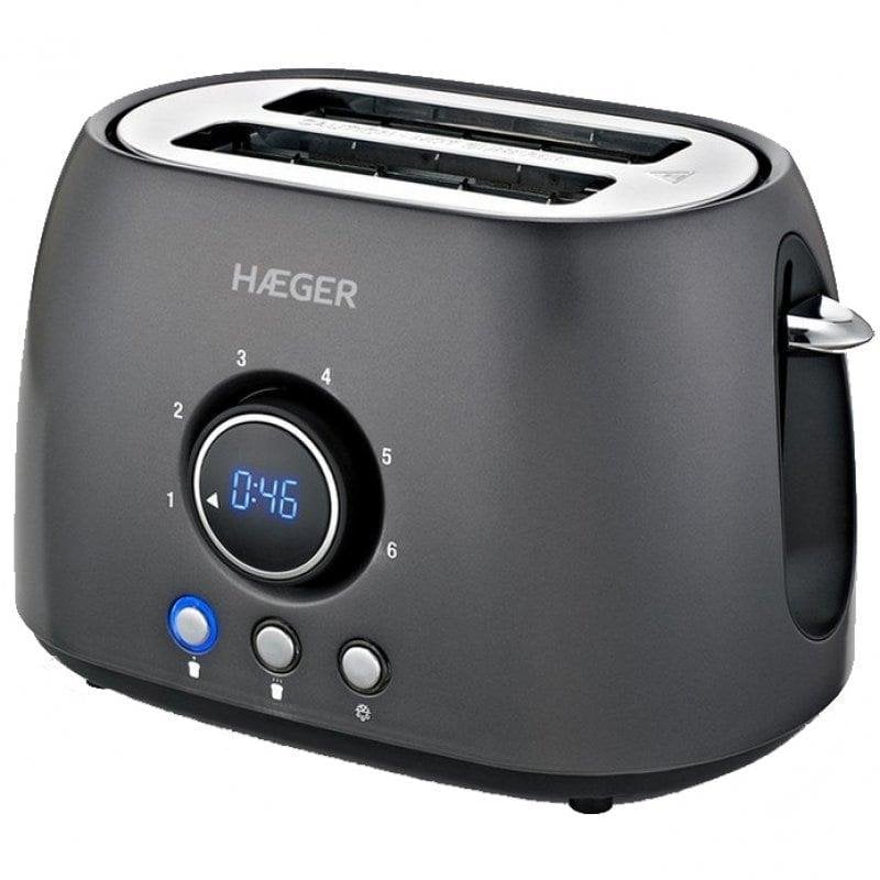 Tostadora Haeger Future TO-08D.012A 2 Ranuras Anchas 800W 6 Niveles Gris